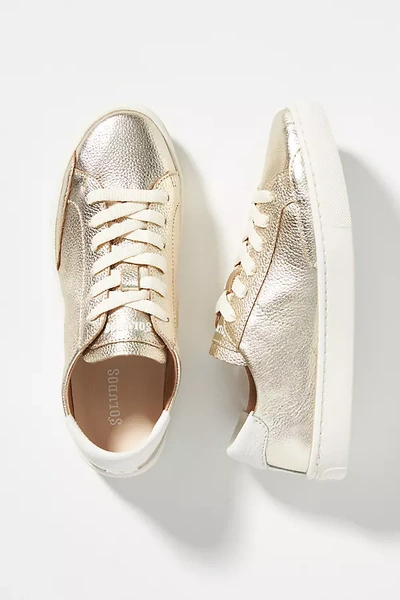 Shop Soludos Ibiza Classic Sneakers In Gold