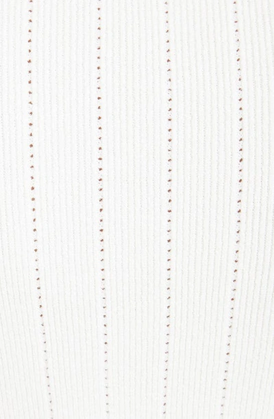 Shop Balmain Tanga Ribbed Long Sleeve Bodysuit In 0fa 0fa Blanc