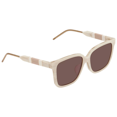 Shop Gucci Brown Rectangular Ladies Sunglasses Gg0599sa 005 56