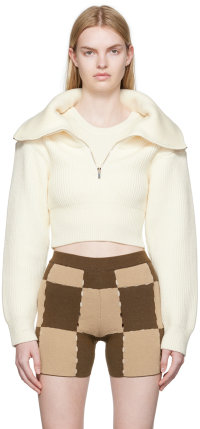 Shop Jacquemus Off-white ‘la Maille Risoul' Sweater In 110 Off-white