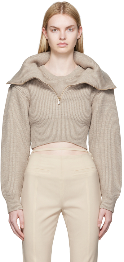 Shop Jacquemus Brown ‘la Maille Risoul' Sweater In 810 Light Brown