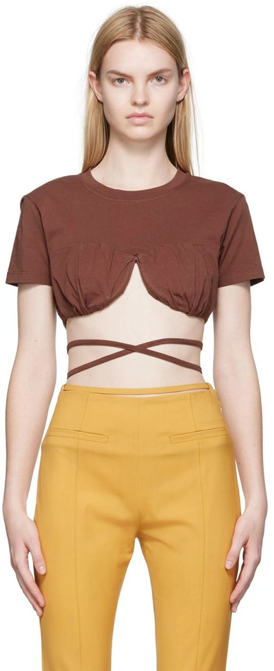 Shop Jacquemus Brown 'le T-shirt Baci' T-shirt In 850 Brown