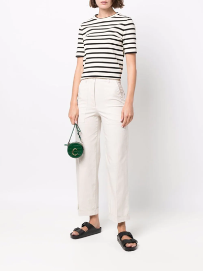 Shop Moncler Rolled-cuff Cropped Trousers