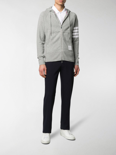 Shop Thom Browne Zip Sweatshirt Clothing In Grey