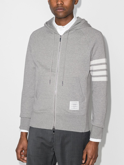 Shop Thom Browne Zip Sweatshirt Clothing In Grey