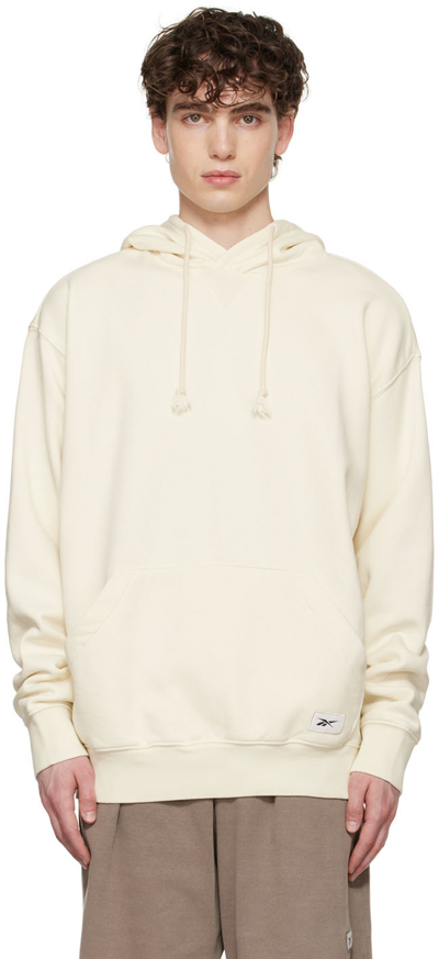Shop Reebok Off-white Cotton Hoodie In Non-dyed