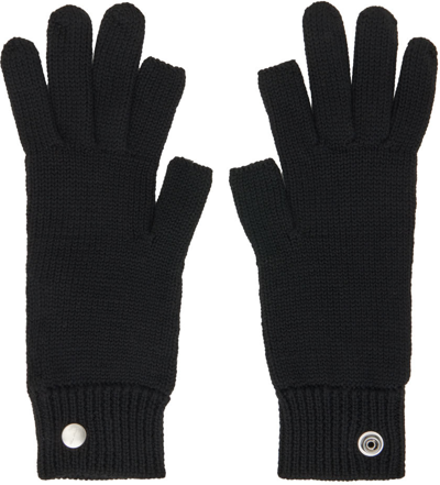 Shop Rick Owens Black Cashmere Touchscreen Gloves In 09 Black