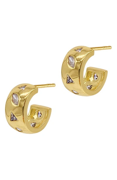 Shop Adornia Fine 14k Yellow Gold Plated Mixed Shape 11mm Huggie Hoop Earrings