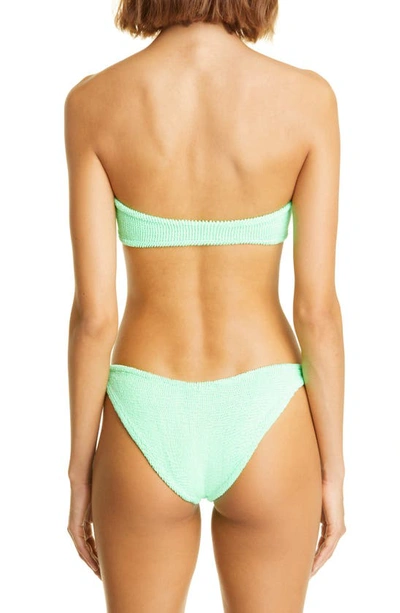 Shop Hunza G Jean Crinkle Bandeau Two-piece Swimsuit In Lime
