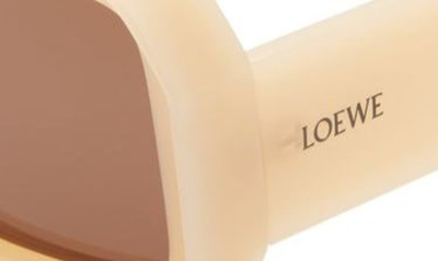 Shop Loewe 56mm Square Sunglasses In Shiny Beige / Brown