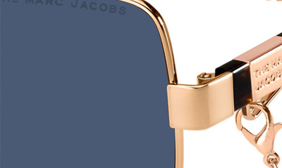 Shop Marc Jacobs 58mm Chained Square Sunglasses In Gold Copper/ Blue Avio