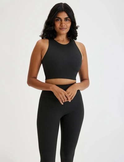 Shop Girlfriend Collective Rib Dylan Sports Bra In Black