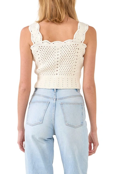 English Factory Scallop Detail Button Detail Knit Tank Top In Ivory