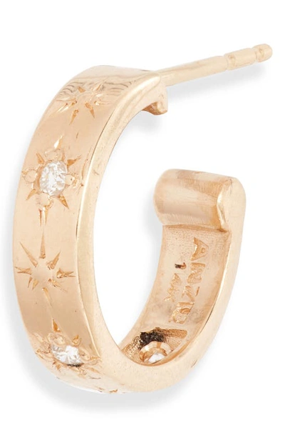 Shop Anzie Starburst Hoop Earrings In Diamond