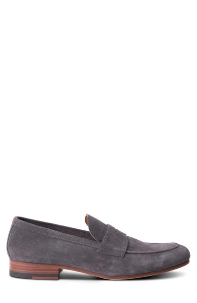 Shop Gordon Rush Cartwright Penny Loafer In Grey Suede