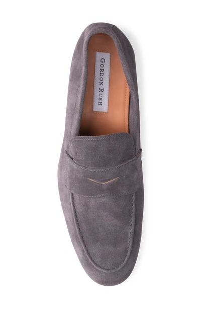 Shop Gordon Rush Cartwright Penny Loafer In Grey Suede