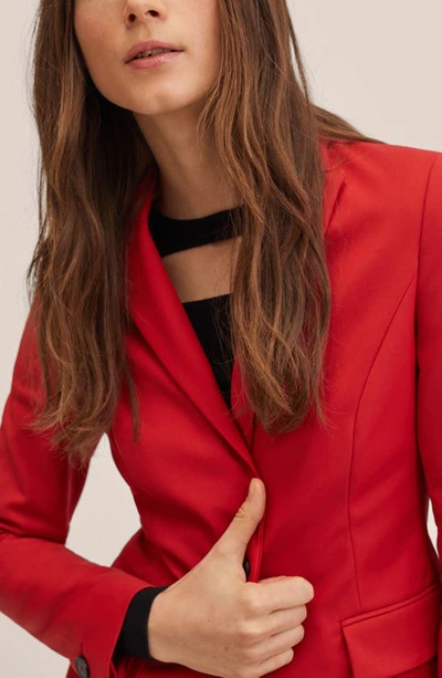 Mango Women's Structured Suit Blazer In Red | ModeSens