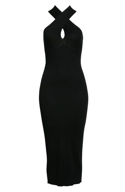 Shop Milly Crisscross Sleeveless Bodycon Dress In Black