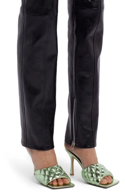 Shop Bottega Veneta Shiny Stretch Leather Pants In Black