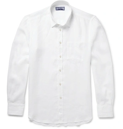 Vilebrequin Linen Button-down Shirt In White