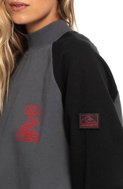 Shop Quiksilver X Strangers Things Upside Down Fleece Sweatshirt In Iron Gate