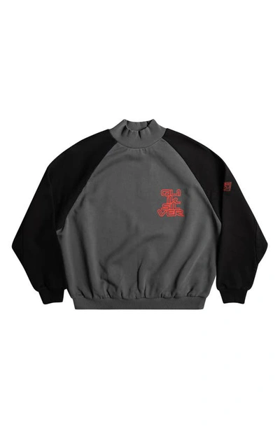 Shop Quiksilver X Strangers Things Upside Down Fleece Sweatshirt In Iron Gate