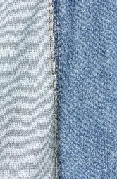 Shop Monse Inside Out Denim Jacket In Med Blue/ Light Blue