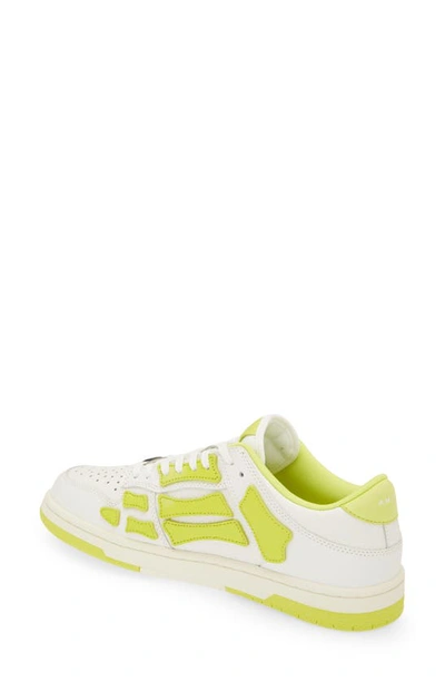 Shop Amiri Skeleton Sneaker In White/ Lime