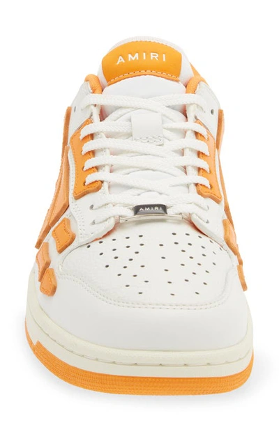 Shop Amiri Skeleton Sneaker In White/ Orange