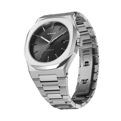 Shop D1 Milano Watch Automatic Bracelet 41.5 Mm In Black/silver