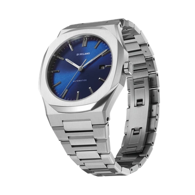 Shop D1 Milano Watch Automatic Bracelet 41.5 Mm In Blue/silver