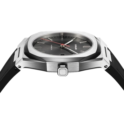Shop D1 Milano Watch Automatic Rubber 41.5mm In Black/red/silver