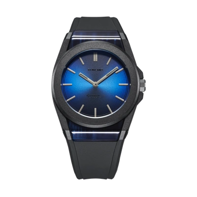 Shop D1 Milano Watch Carbonlite 40.5mm In Black/blue