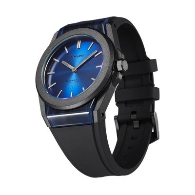 Shop D1 Milano Watch Carbonlite 40.5mm In Black/blue