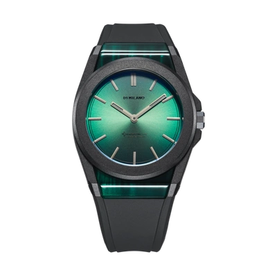 Shop D1 Milano Watch Carbonlite 40.5mm In Black/green