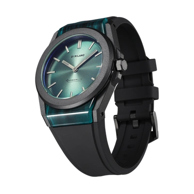 Shop D1 Milano Watch Carbonlite 40.5mm In Black/green