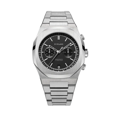 D1 Milano Chronograph New Black 41.5mm In Black/silver