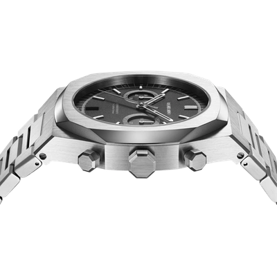 Shop D1 Milano Watch Chronograph 41.5 Mm In Black/silver