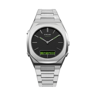 Shop D1 Milano Watch Module 40.5 Mm In Black/green/silver