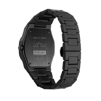 D1 Milano Black Polycarbon Cloudburst Polycarbonate Quartz Watch In Silver