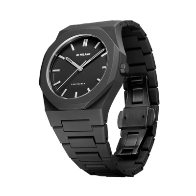 D1 Milano Black Polycarbon Cloudburst Polycarbonate Quartz Watch In Silver
