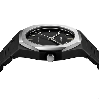 D1 Milano Black Polycarbon Moonglade Polycarbonate Quartz Watch In Silver
