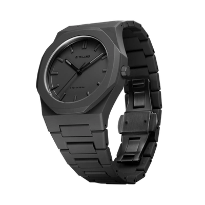 D1 Milano Black Polycarbon Shadow Polycarbonate Quartz Watch In Black