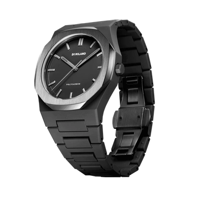 Shop D1 Milano Watch Polycarbon 40.5 Mm In Gun Metal