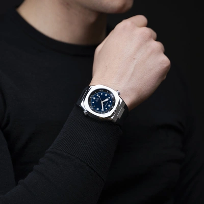 Shop D1 Milano Watch Subacqueo 43.5 Mm In Black/blue/silver