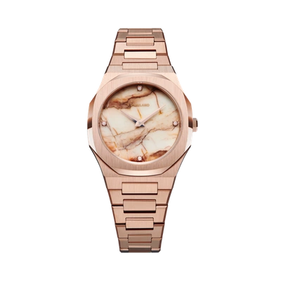 Shop D1 Milano Watch Ultra Thin Bracelet 34 Mm In Pink/rose Gold/white