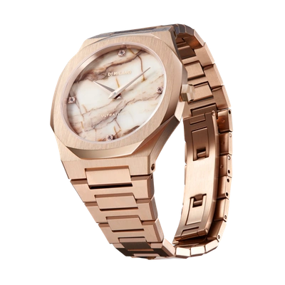 Shop D1 Milano Watch Ultra Thin Bracelet 34 Mm In Pink/rose Gold/white