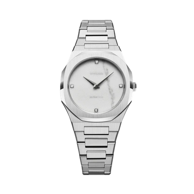 Shop D1 Milano Watch Ultra Thin Bracelet 34 Mm In Grey/silver/white