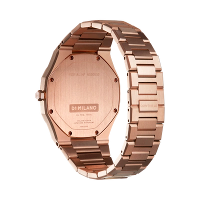 D1 Milano Watch Ultra Thin Bracelet 34 Mm In Blue/rose Gold