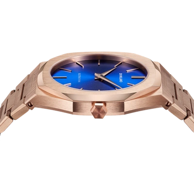 Shop D1 Milano Watch Ultra Thin Bracelet 34 Mm In Blue/rose Gold